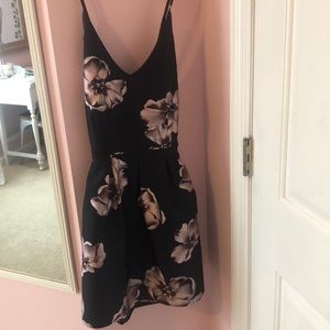 Navy Floral Formal/Homecoming Dress